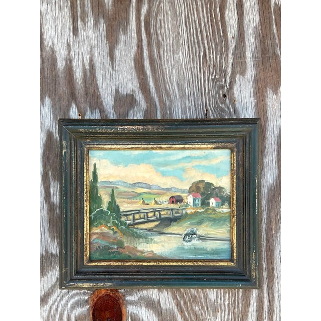 Vintage Boho Original Oil Painting Signed James Augustus McLean For Sale - Image 4 of 8