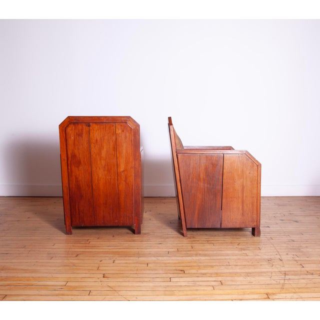 1920s Pair of French Cubist Club Chairs in Leather and Hide, C. 1920s For Sale - Image 5 of 15