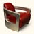 Polished Metal Aviator Armchair with Red Leather Upholstery For Sale - Image 15 of 15