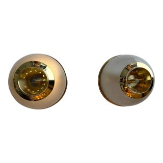 Pair of Brass and Glass Azucena Sconces by Luigi Caccia Dominioni, Italy, 1960s For Sale