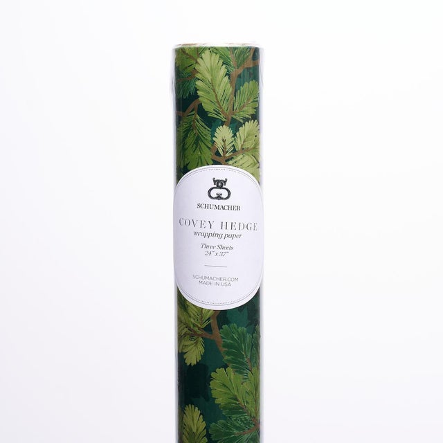 Contemporary Schumacher Covey Hedge Wrapping Paper In Forest For Sale - Image 3 of 4