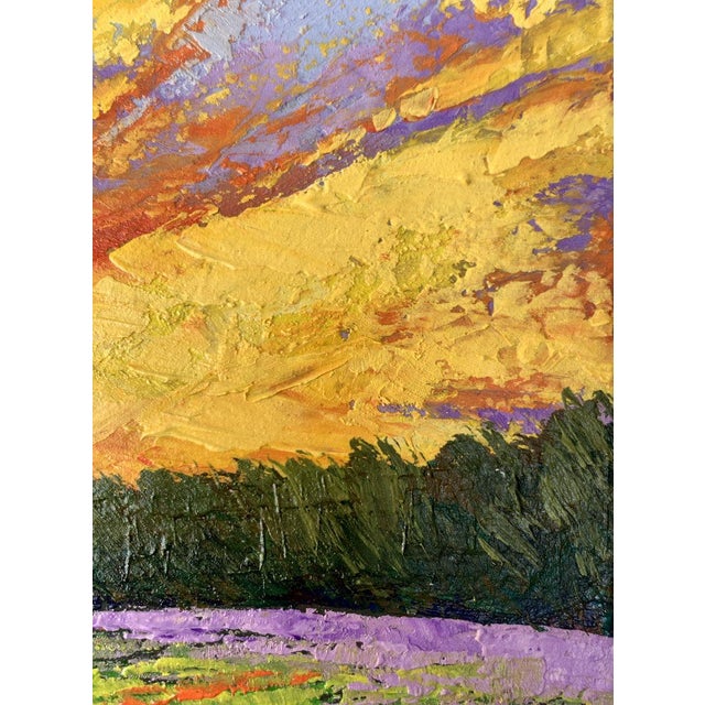 Oil Painting Watching the Sunset in the Field v. Zadorozhnya For Sale - Image 9 of 12