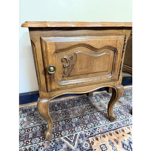 Louis XVI Style Carved Oak Nightstands, Set of 2 For Sale - Image 4 of 6