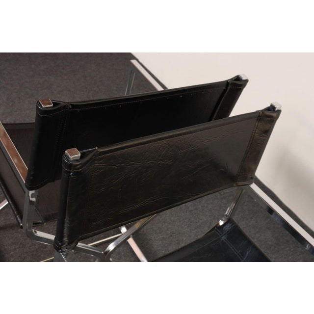 Pair of Vintage Chrome and Naugahyde Director's Chairs by Robert Kjer Jakobsen For Sale - Image 14 of 18