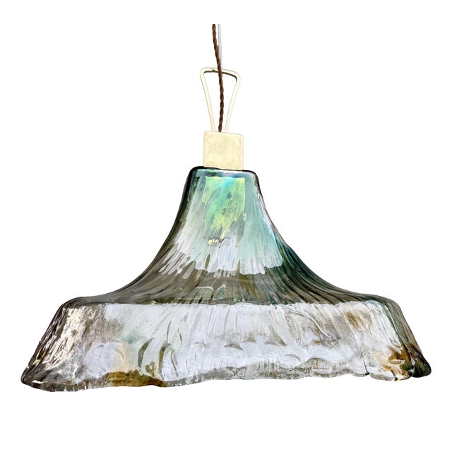 Italian Murano Glass Pendant Light in the style of Mazzega, 1970s For Sale