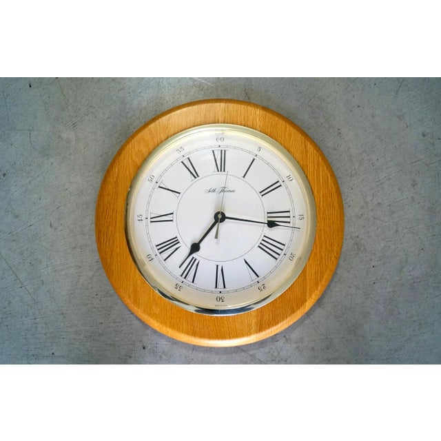 Mid-Century Modern 1970’s Seth Thomas Hollywood Regency Wall Clock For Sale - Image 3 of 10