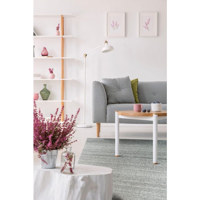 4x6 Louie Harlow Gray Solid Open Field Modern Handmade Wool Carpet Rug For Sale - Image 9 of 10