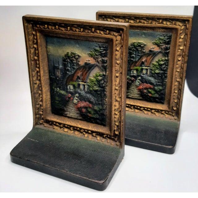 American Bradley and Hubbard Cottage Bookends For Sale - Image 3 of 9