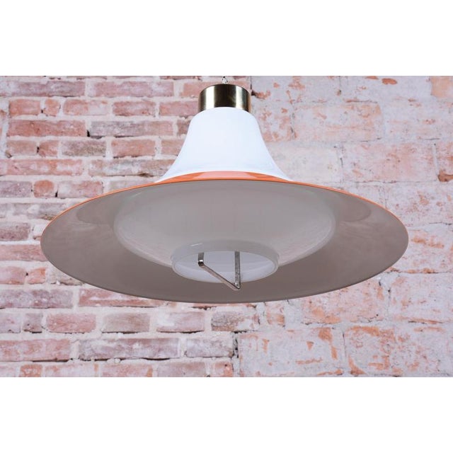 Mid-Century Chandelier in Brass and Lacquered Steel, Czech, 1960s For Sale - Image 14 of 18