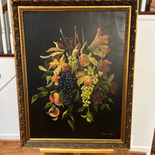 Still life Fruits and Flowers in rustic European style