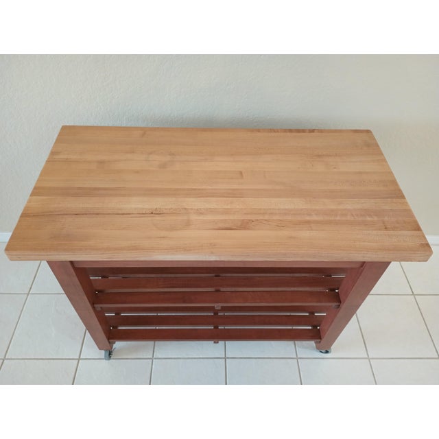 John Boos, Solid Oak Country Kitchen Professional Butcher Block Island For Sale - Image 16 of 16