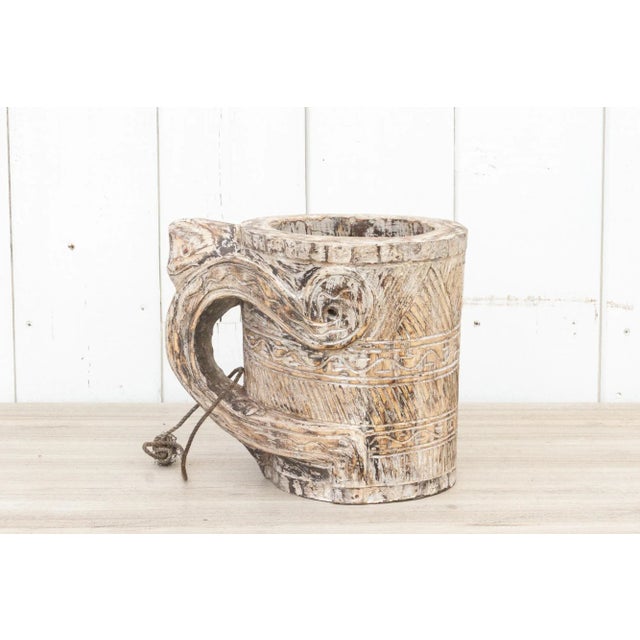 Antique White Hand-Carved Naga Milk Pot-Moyon For Sale - Image 8 of 8