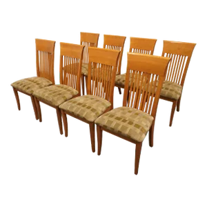 Set of 8 Shermag Inc Contemporary Mission Shaker Style Dining Side Chairs