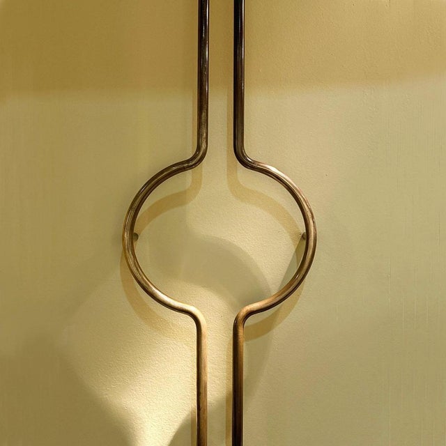 Tubular Push and Pull Brass Double Door Handles, 1960s, Set of 2 For Sale - Image 3 of 13