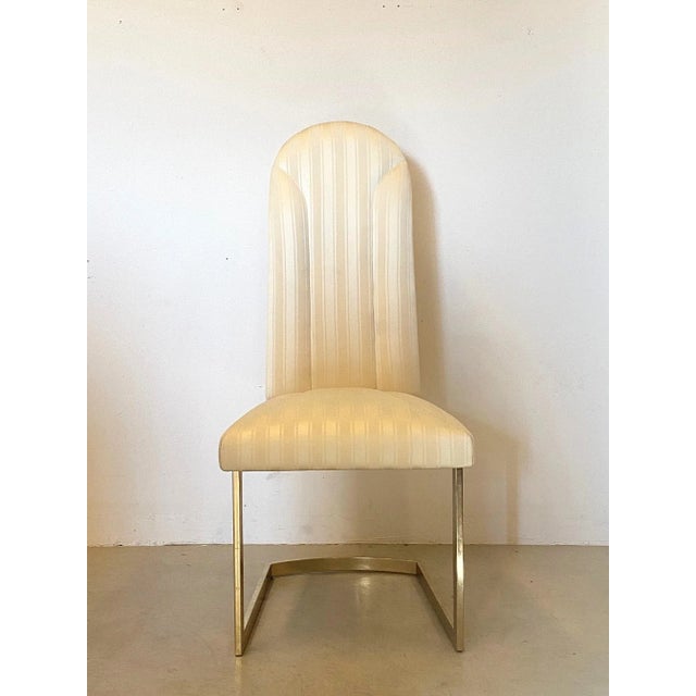 Mid-Century Modern Golden Metal Dining Chairs, 1980s, Set of 6 For Sale - Image 3 of 10
