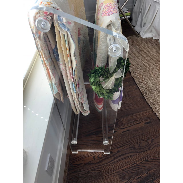 Mid-Century Lucite Blanket Stand or Towel Rack For Sale - Image 4 of 5