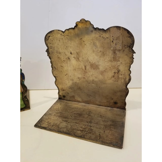 1920s Chinese Export Enamel Bookends For Sale In San Antonio - Image 6 of 12