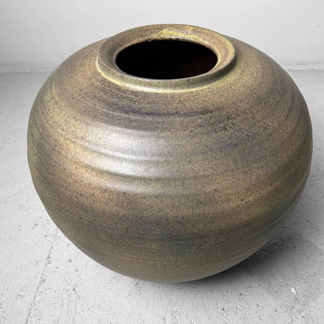 Ceramic Japanese Kasama Ware Tsubo Vase by Kashiwa Touen Hobun, 1960s For Sale - Image 7 of 18