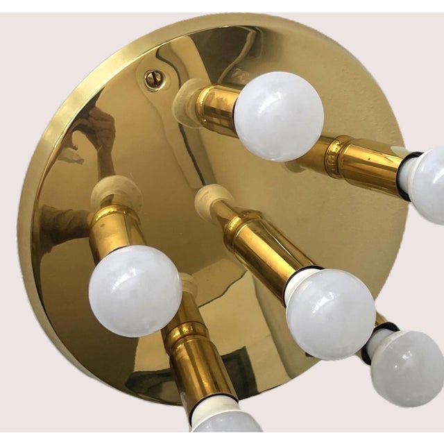1980s Mid-Century Modern Brass Ceiling Light from TZ Leuchten, Germany, 1970s For Sale - Image 5 of 9
