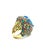 Late 20th Century Bochic “Orient” Vintage Tourmaline & Blue Topaz Ring Set 18 K Gold & Silver For Sale - Image 5 of 8