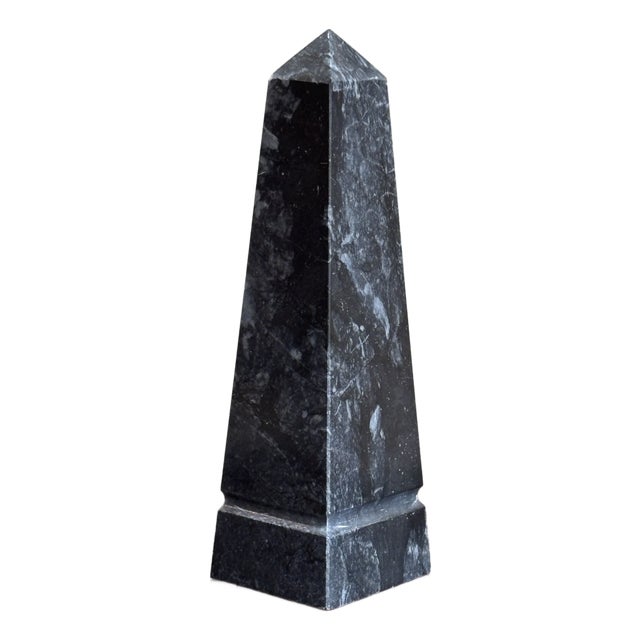 10" Neoclassical Style Black Marble Obelisk For Sale