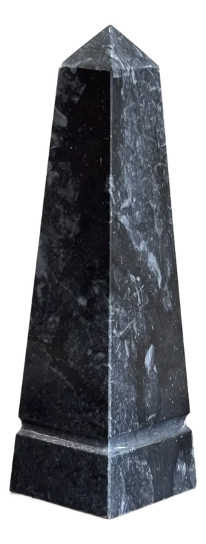 10" Neoclassical Style Black Marble Obelisk