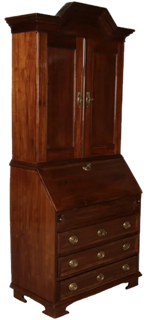 Small Antique Baroque Secretary in Mahogany, 1800