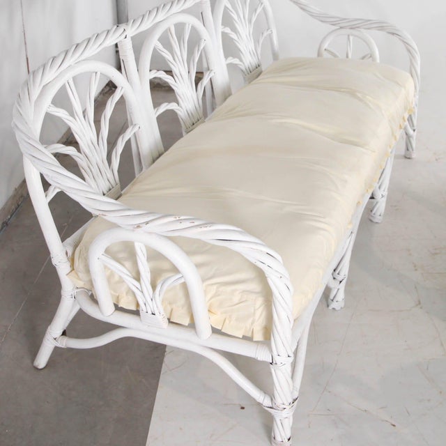 1970s Bleached Rattan Lounge Set, 1970s, Set of 4 For Sale - Image 5 of 17