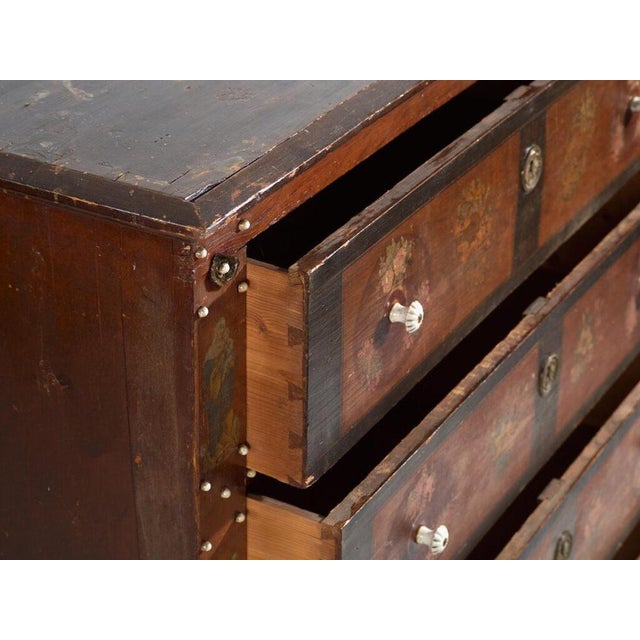 Antique Painted Folk Chest of Drawers in Wood, Austria, 1900 For Sale - Image 5 of 11