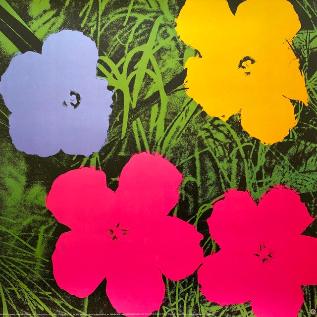 1990s Andy Warhol Foundation Vintage 1993 Offset Lithograph Print Pop Art Poster " Flowers " 1970 For Sale - Image 5 of 11