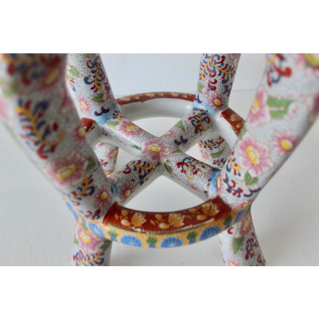 1970s Imari Style Gilt Ceramic Barrel Stool Plant Stand For Sale - Image 13 of 16
