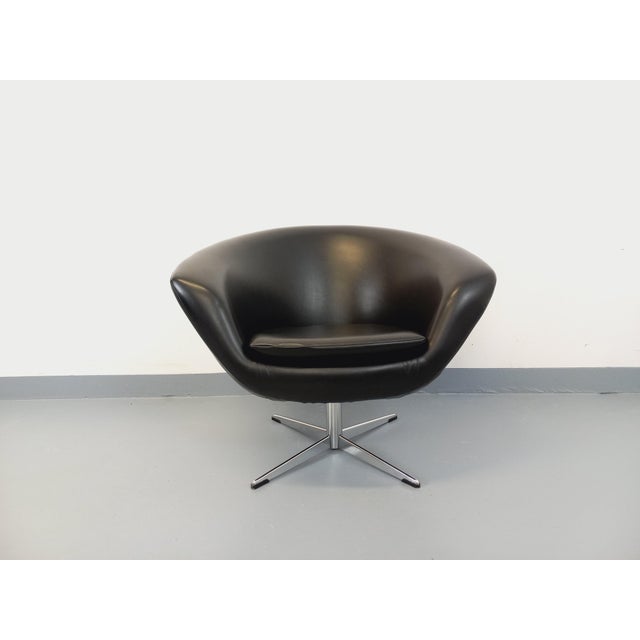 Vintage Scandinavian Swivel Chair in Imitation Leather and Chrome, 1970s For Sale - Image 11 of 16