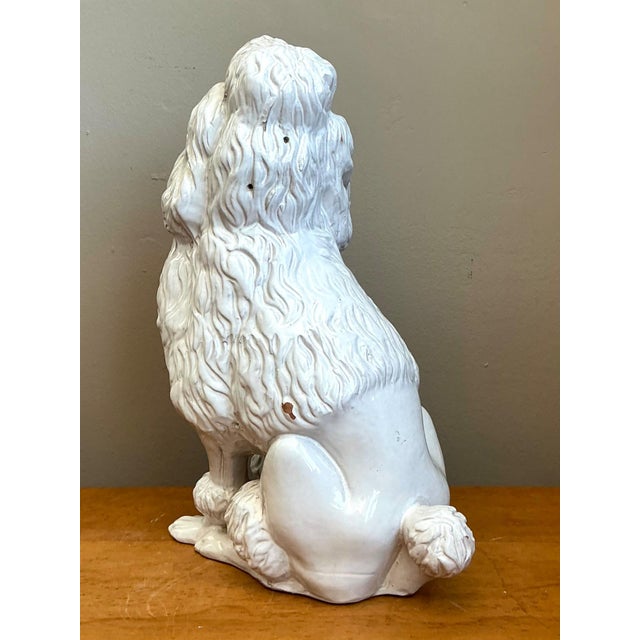 Vintage Italian White Ceramic Poodle Sculpture For Sale - Image 4 of 12