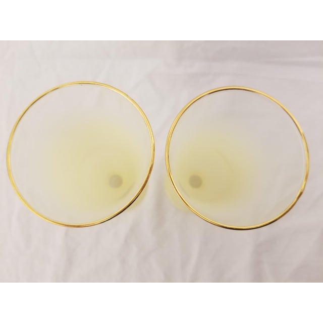 West Virginia Glass Specialty Co. 1950s West Virginia Glass Blendo Lemon Yellow Cocktail Glasses - a Pair For Sale - Image 4 of 7