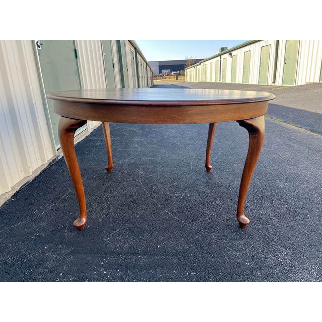 Early 20th C. Large Round Oak Farmhouse Dining Table For Sale - Image 6 of 12