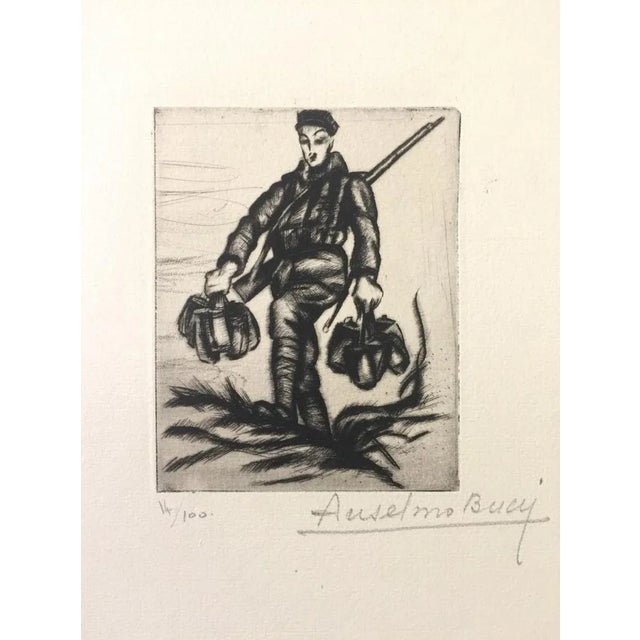 La Couvèe de L’eau - Original Etching by Anselmo Bucci - 1917 1917 For Sale - Image 3 of 3