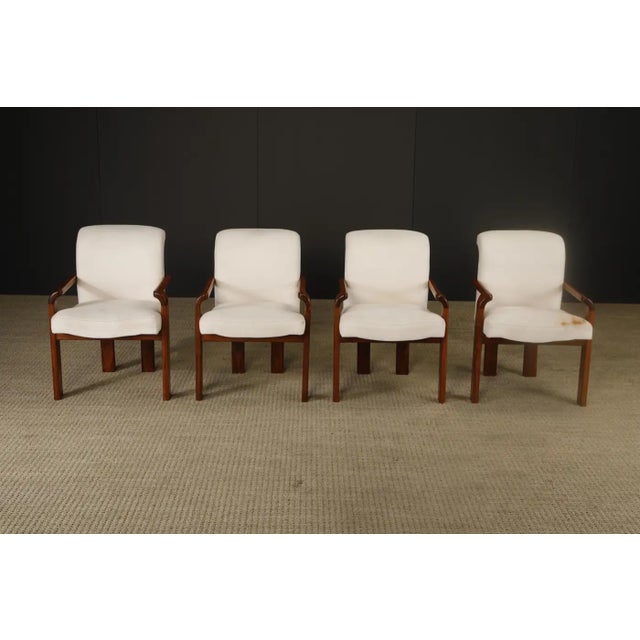 A striking set of four sculptural armchairs in the style of Afra and Tobia Scarpa, these chairs exemplify the duo’s iconic...