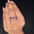 Three Stone Real Ruby Engagement Ring in 18k Solid White Gold With Diamonds Size 7 For Sale In New York - Image 6 of 15