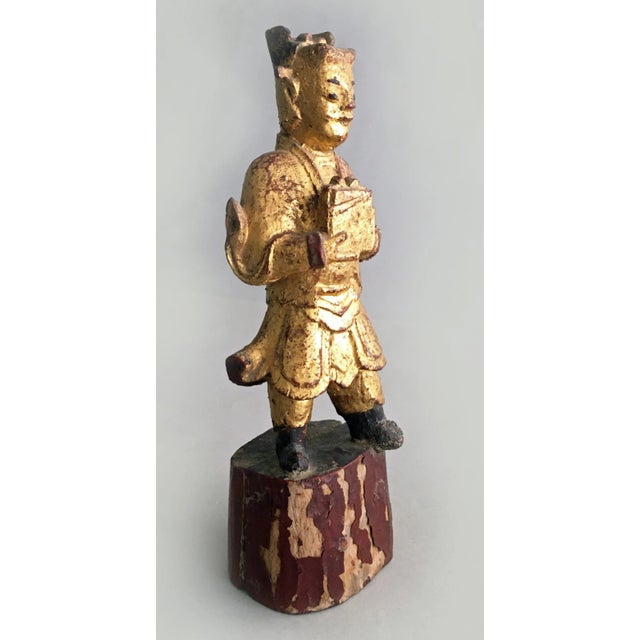 Mid 19th Century Mid 19th Century Chinese Carved Wooden Votive Figure For Sale - Image 5 of 8