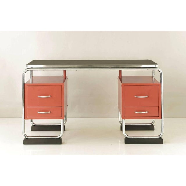Vintage German Steel Tube Desk, 1950 For Sale - Image 4 of 14