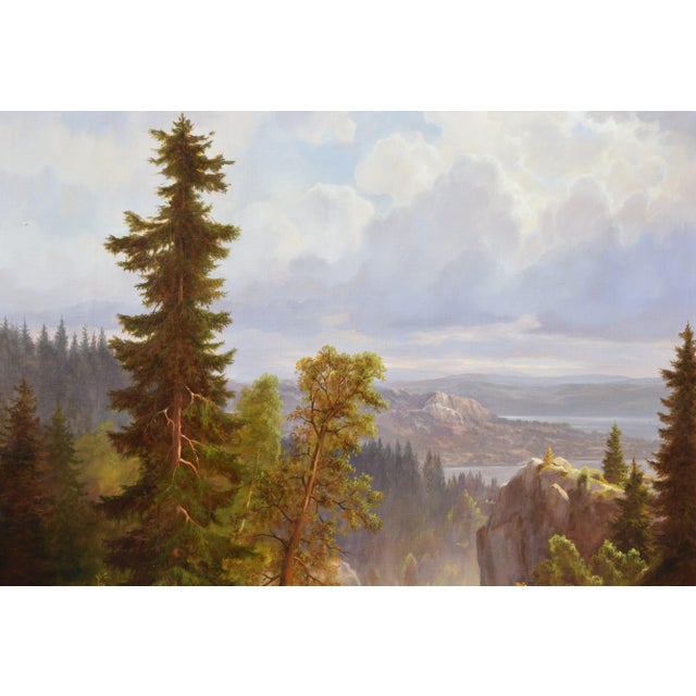 Hermann Dieste, Mountain Landscape, 1990s, Oil Painting on Canvas, Framed For Sale - Image 4 of 10