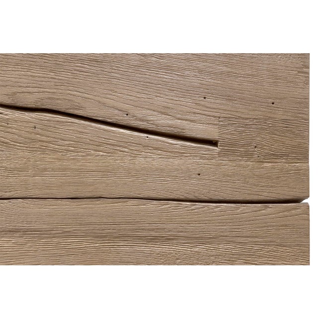 Tan Late 20th Century Modern Oak on Geometric Steel Base Dining Table For Sale - Image 8 of 8