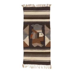 Bear Spirit Animal Zapotec Kilim Rug, 01'08 X 03'06