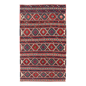 19th Century Antique Shirvan Kilim With Intricate Design in With Vibrant Colors 5'11 X 10'2