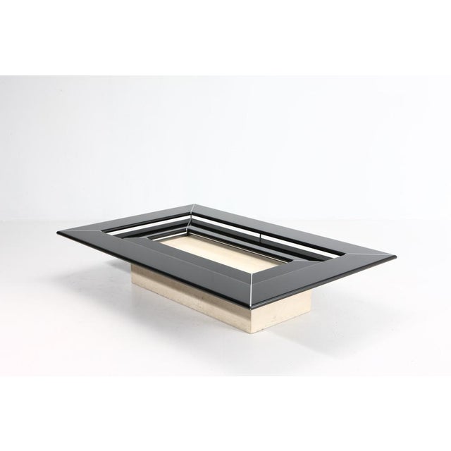 Re Quadro Coffee Table in Travertine and Lacquered Wood by Paolo Piva, 1970s For Sale - Image 14 of 17