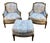 Louis XVI Style Armchairs and Ottoman, Set of 3 For Sale