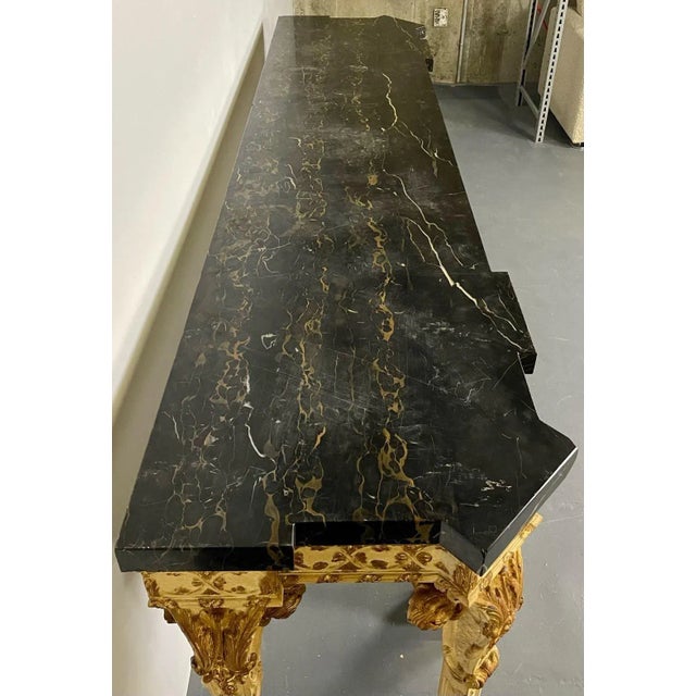Wood Monumental Marble Top Louis XV Style Console, Sideboard, Maison Jansen, 19 Cent For Sale - Image 7 of 13