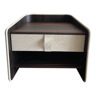 Flou Carlo Colombo Gentleman Suede Bedside Table For Sale