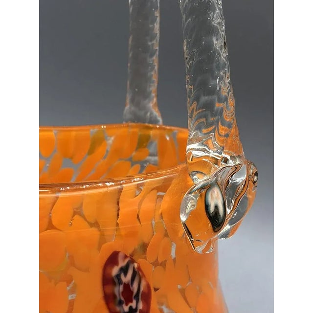Orange Orange Murano Glass Vase Handbag from Millefiori, 1960s For Sale - Image 8 of 13