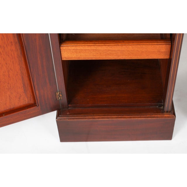 Antique Edwardian Mahogany Marquetry Bedside Chests, Set of 2 For Sale - Image 17 of 18